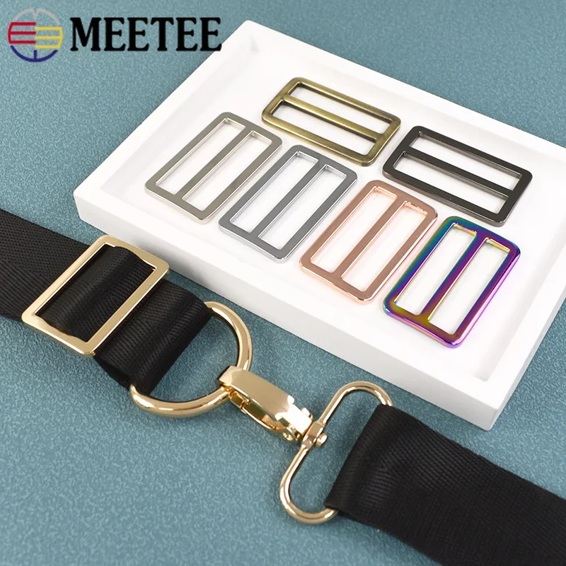 5/20Pcs Metal Bag Strap Buckles Webbing Belt Ring Buckle Tri-glide Slider Loop Adjuster Backpack Clasp Hook DIY Accessories