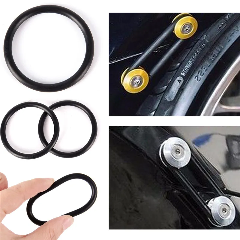 4PCS 5.5cm X 0.5cm Replacement Rubber O-Rings Gaskets Black Car Bumpers Quick Release Fasteners