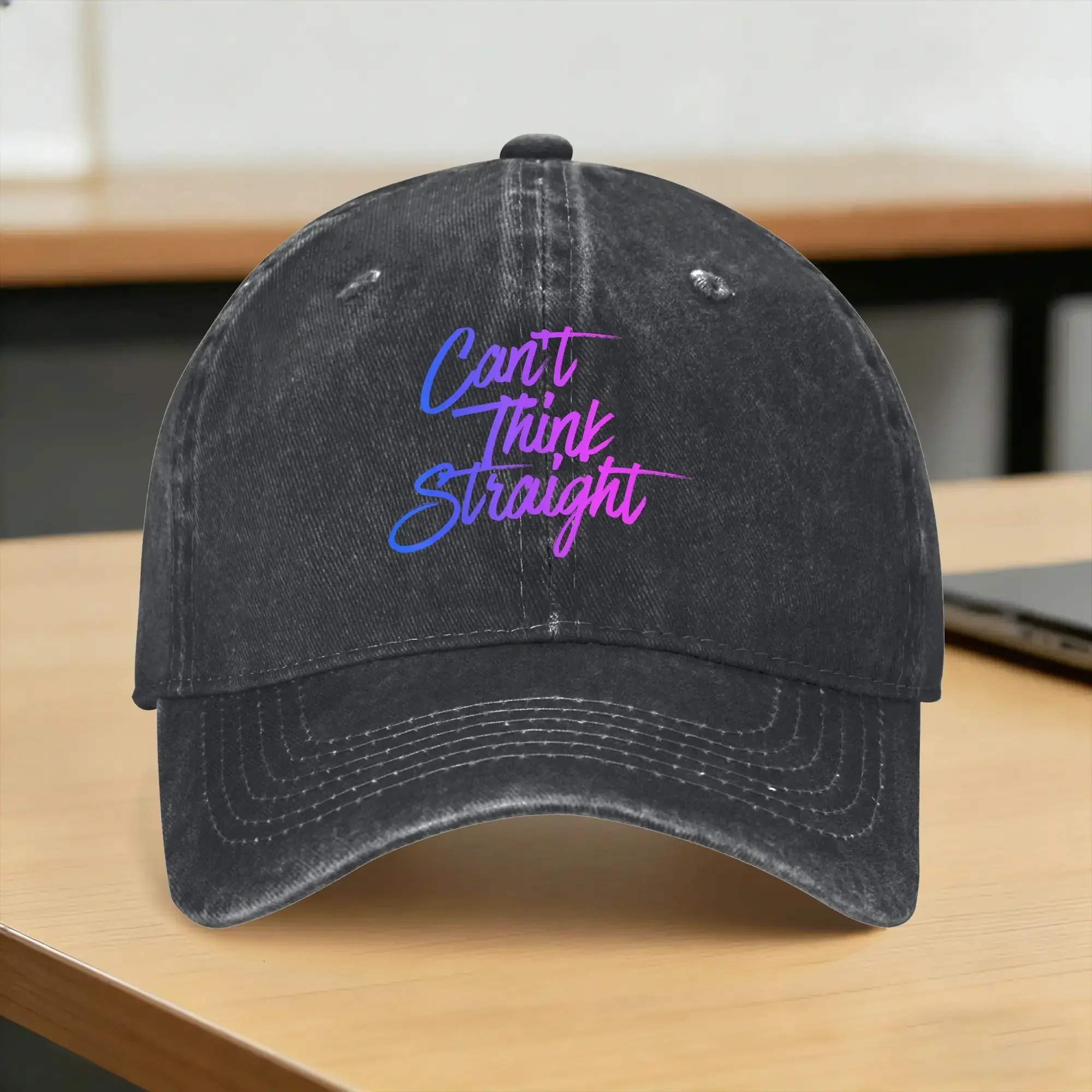 Can’t Even Think Straight Funny Bisexual Bi Pride Flag Washed Baseball Cap Street Style Sun Trucker Hat Spring Baseball Caps