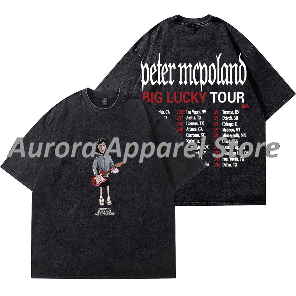 

Питер МакПоленд Большой Lucky Tour Винтажные стирка футболки косплей женская и мужская хлопковая футболка с коротким рукавом