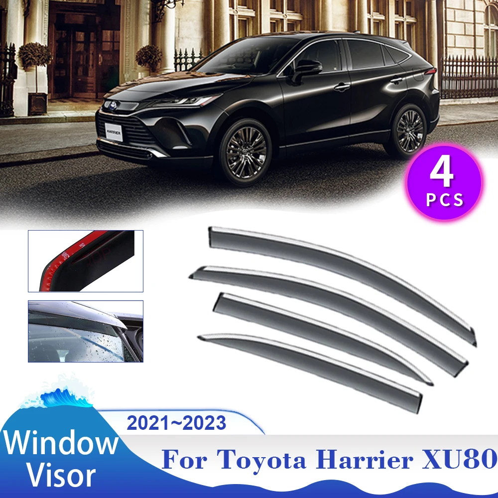 Car Windows Visor for Toyota Harrier Venza XU80 XLE 2021 2022 2023 Vent Smoke Cover Awnings Shelters Sun Rain Guards Accessories