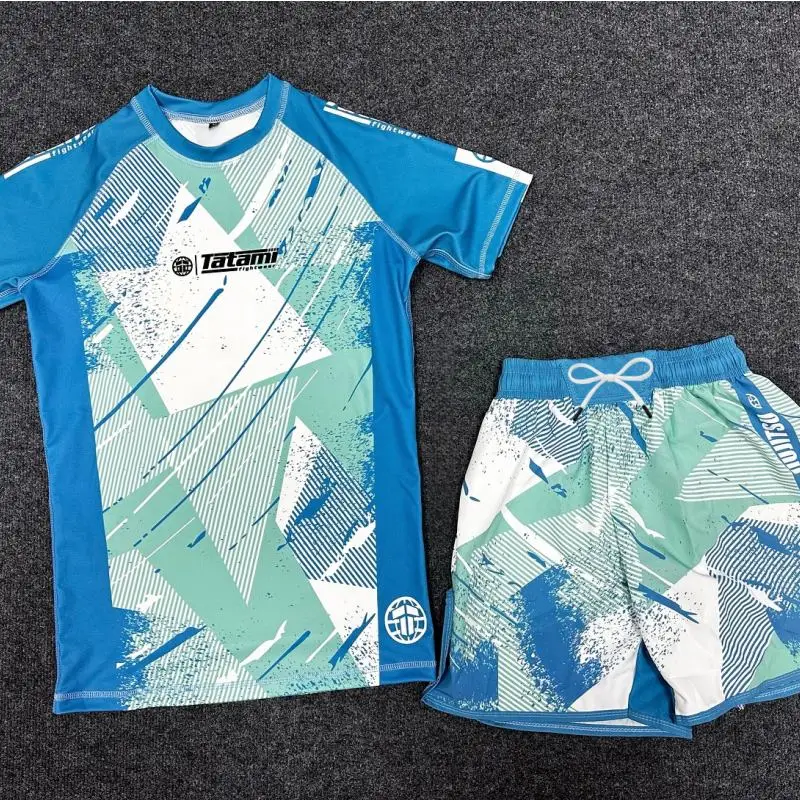 2026 Neues MMA-Kampfanzug-Set für Kinder, Tatami Schnelltrocknender Brazilian Jiu-Jitsu Trainingsanzug T-Shirt und Shorts Zweiteiliges Set – Detail 4