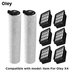 For Oley X4 Cordless Wet Dry Vacuum Cleaner Roller Brush Hepa Filter Replacement Spare Parts