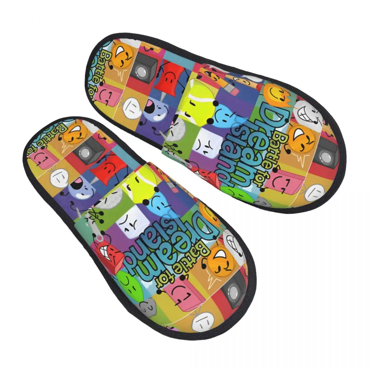 Winter House Slippers BFDI Inanimate Insanity Cartoon Merch Household Fur Slippers Slides Bedroom Battle for Dream Island Slides