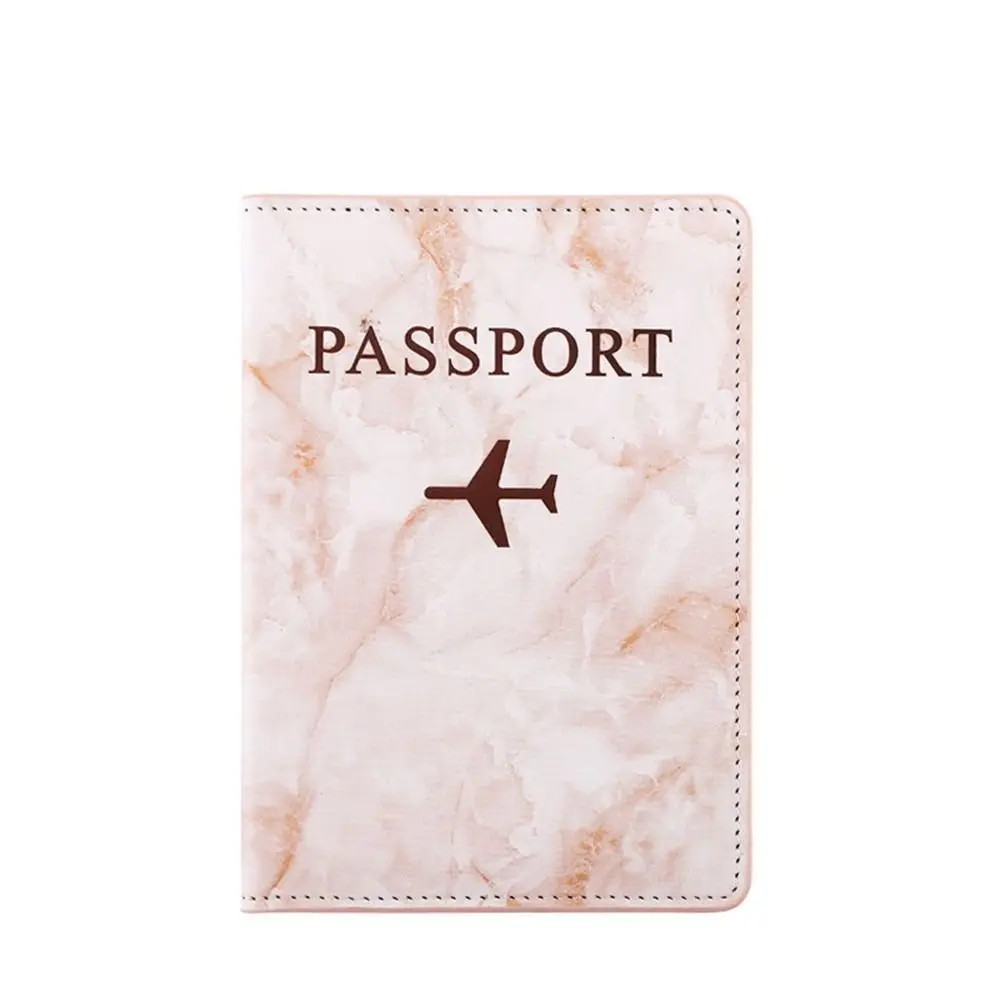 Marble Grain Certificate Storage Bag PU Leather Passport Protective Cover Passport Holder PU Card Case Travel Accessories