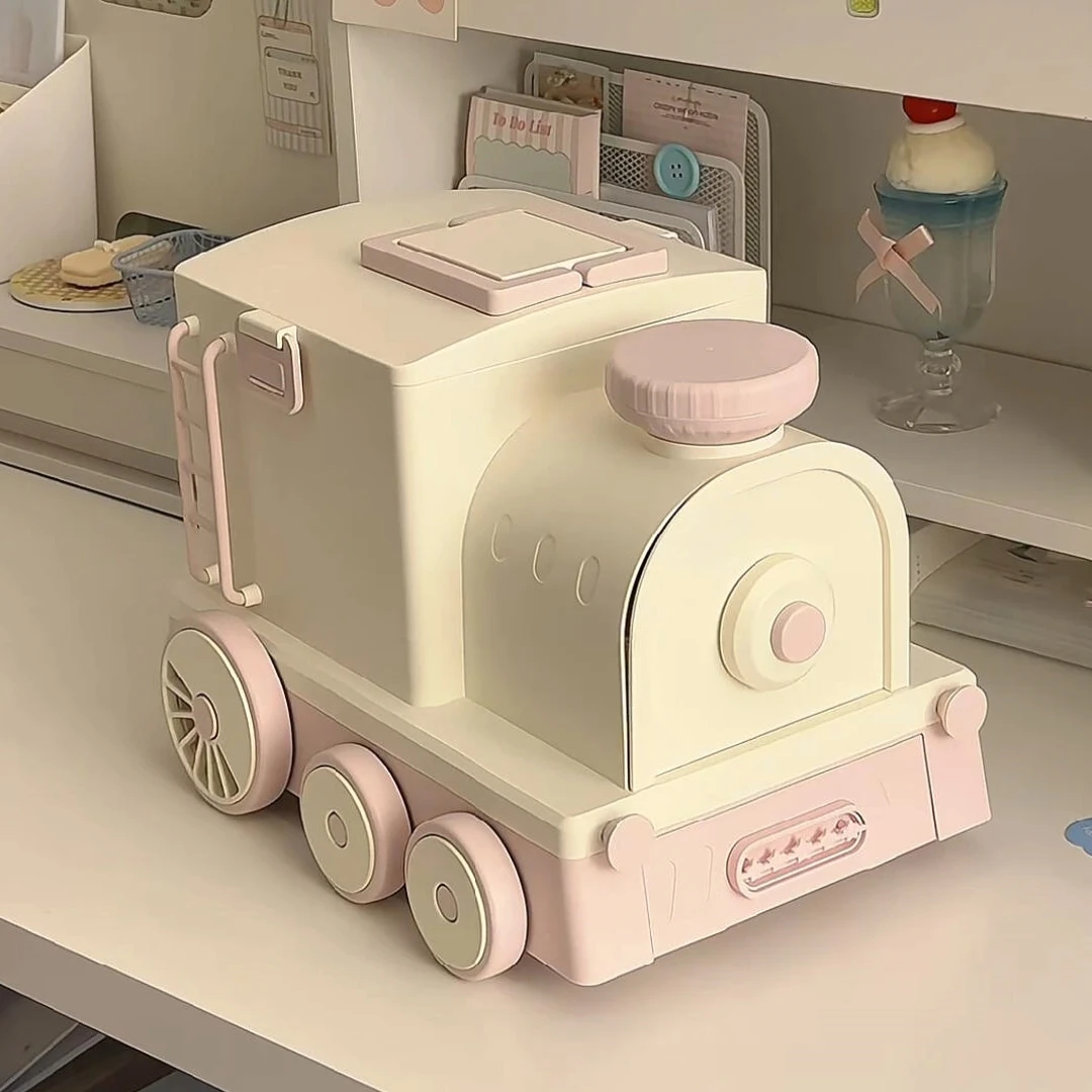 

2025 hot sale small train storage box desktop toy storage box high value large capacity plastic medicine box children's snack st