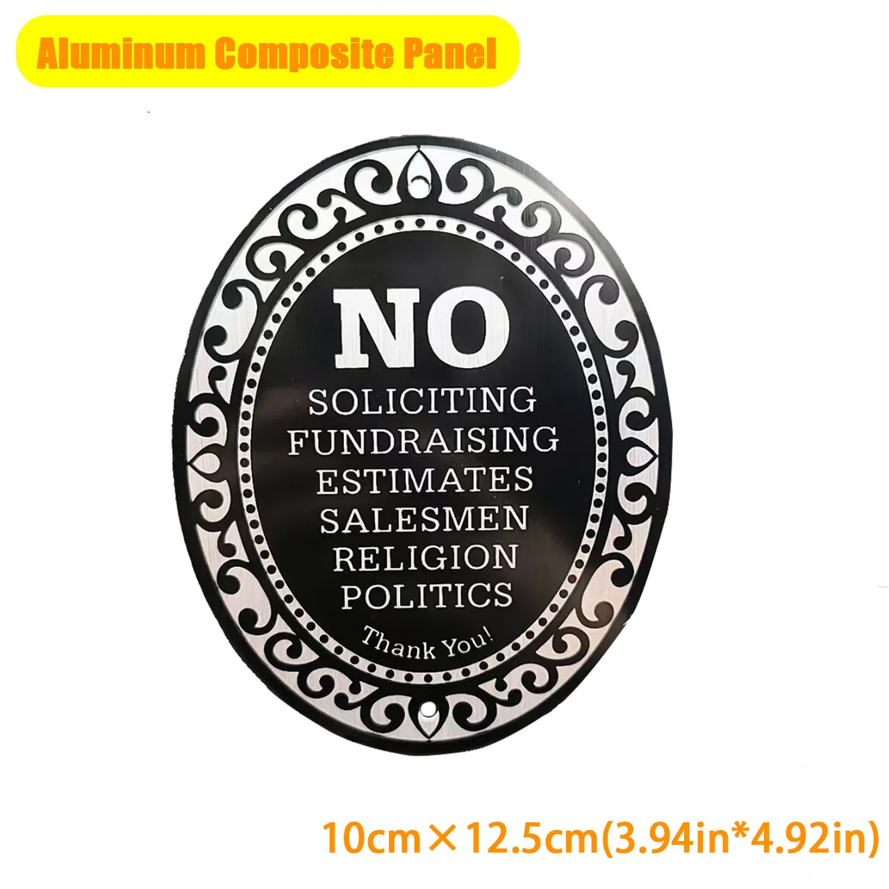 No soliciting sign No soliciting sign self-adhesive Brushed aluminum sign No selling doorbell