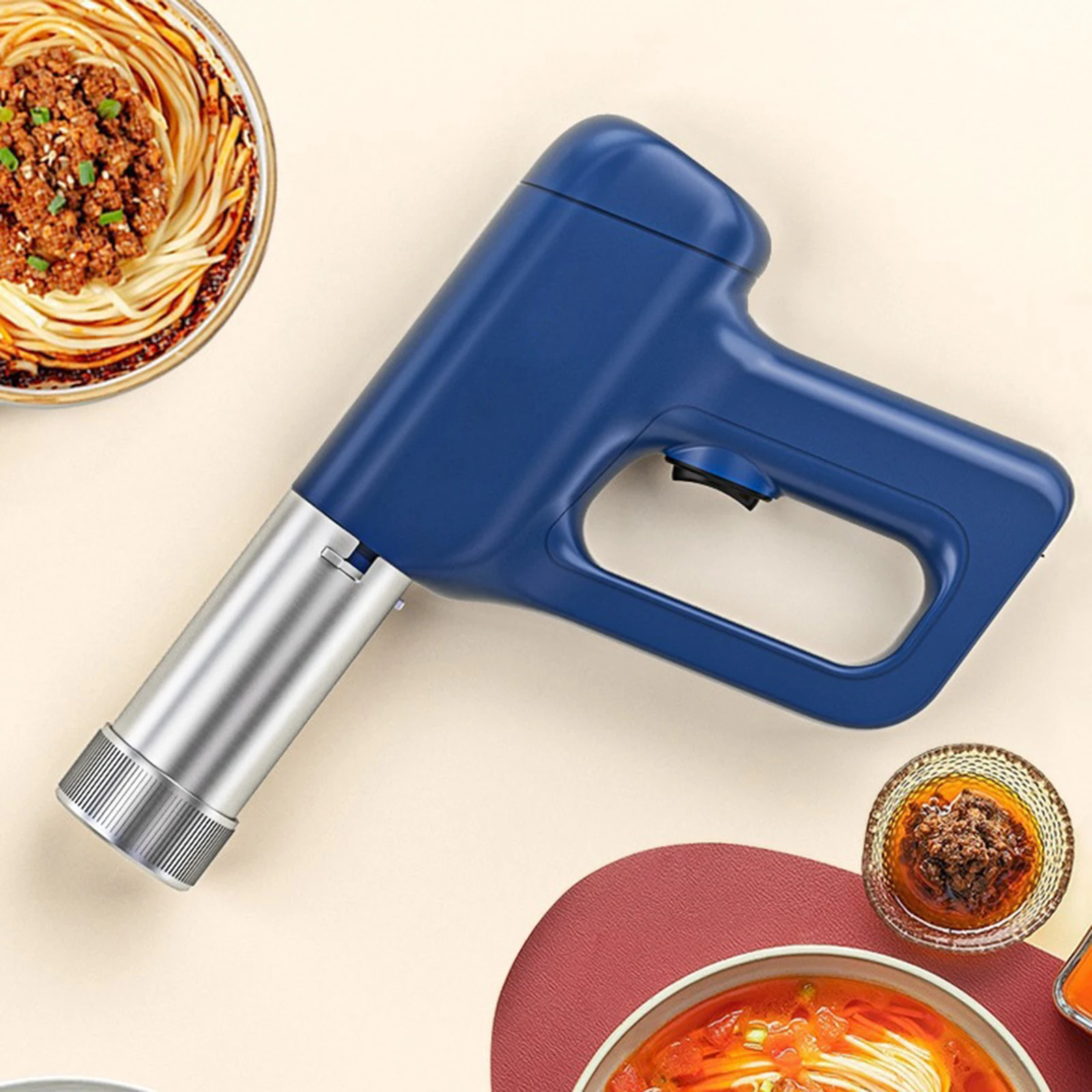 Handheld Noodle Maker with 5 Mold Home Electric Usb Charging Cordless Handheld Electric Pasta Pressing Machine Kitchen Tools