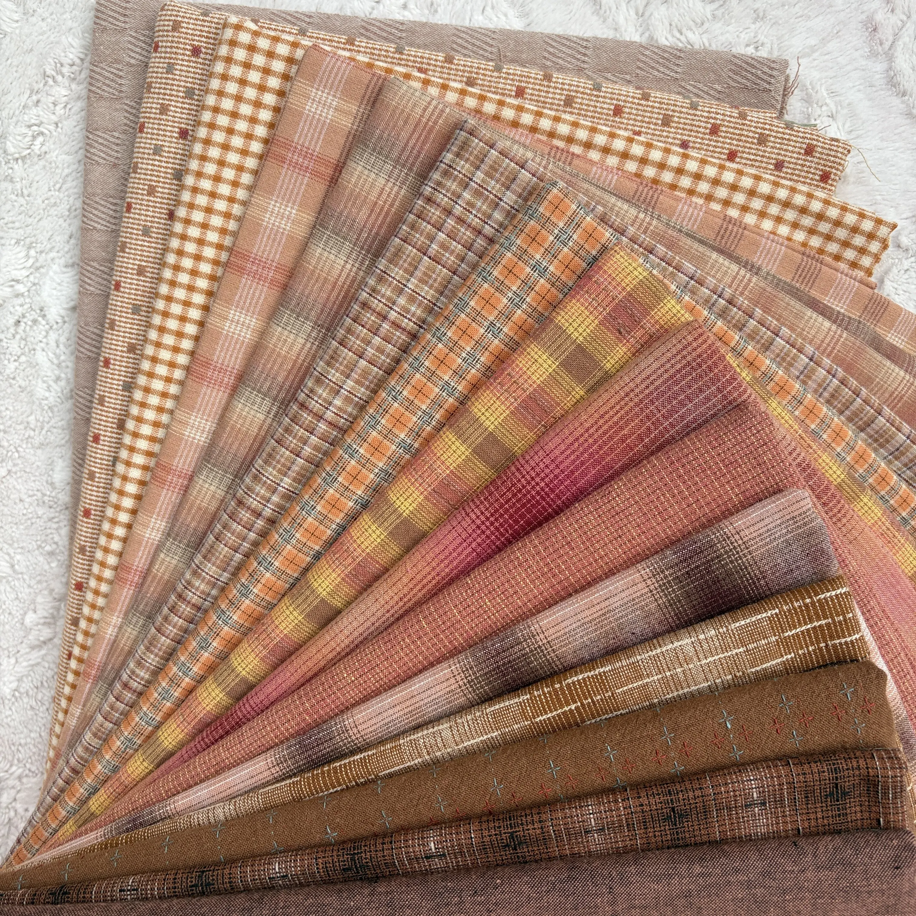 15pc23*33cm Japanese Yarn Dyed Cotton Fabric Patchwork Purse Bag Doll Quilting Craft Material Scrapbooking Sewing Cloth bundle
