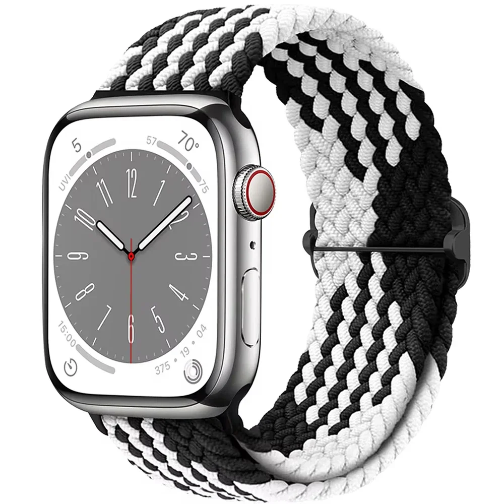 Geflochtene Solo Loop für Apple Watch Ultra Band 40 mm 44 mm 41 mm 38 mm 49 mm 45 mm elastisches Nylonarmband iWatch Serie 9 8 7 3 SE Armband