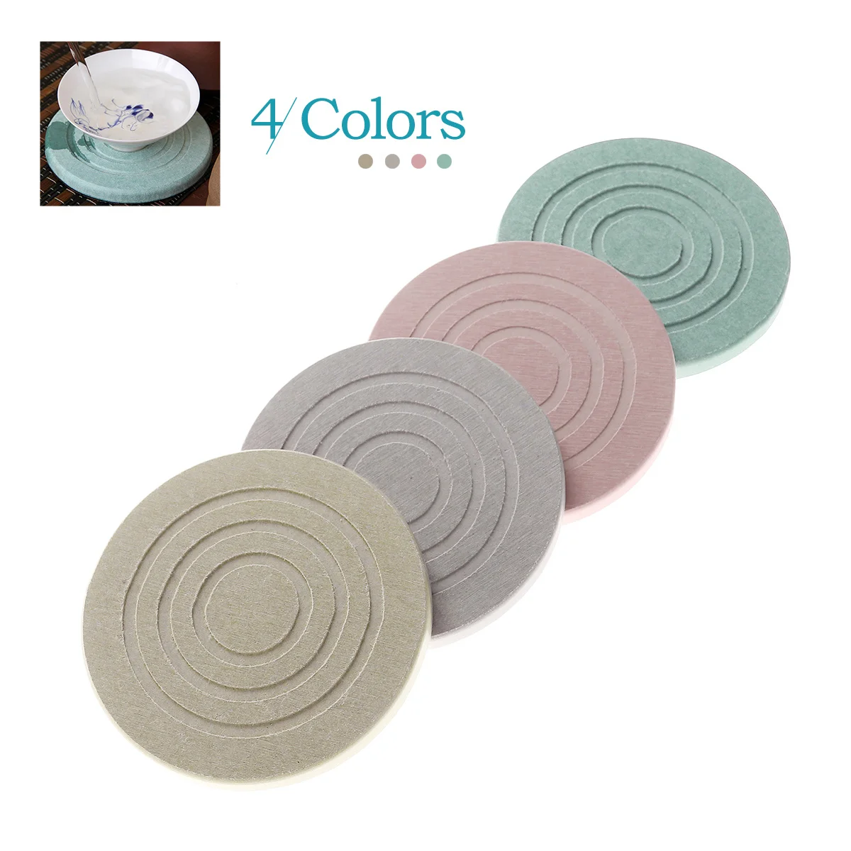 

4 шт. диатомитовые подставки, круглый коврик для чашки, супер впитывающий, водонепроницаемый, нескользящий для напитков, коврик для стола, аксессуары для бара