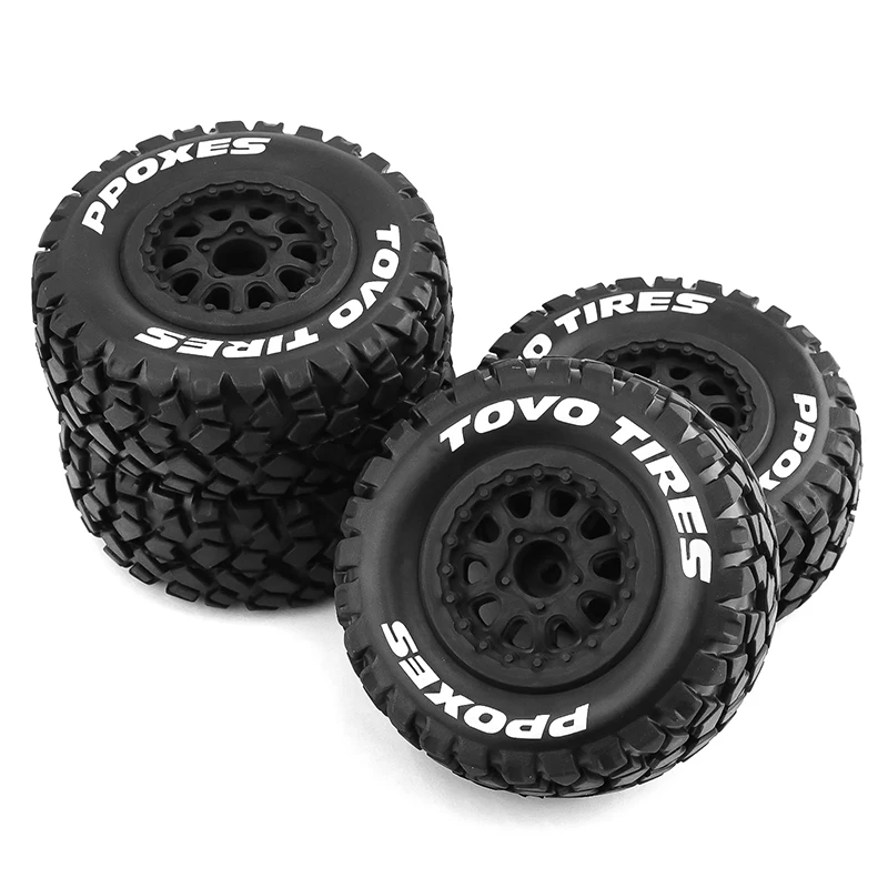 4pcs 108mm 1/10 Short Course Truck Tire Wheel Tyre 12mm Hex For Traxxas Slash Arrma Senton HuanQi 727 Vkar 10sc HPI HSP RC Car