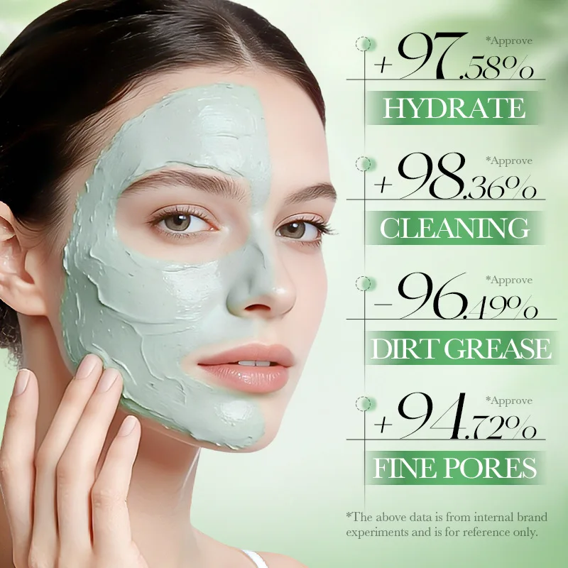 SADOER Green Tomato VC Pore Minimizing Mud Mask Oil Control Deep Cleansing Hydrating Facial Mask