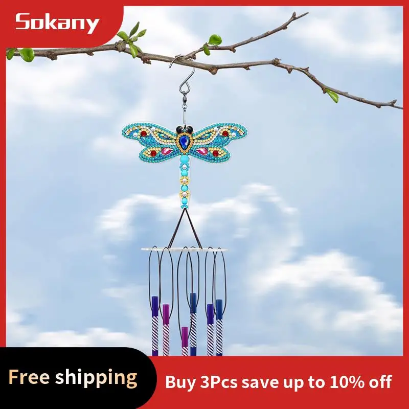 A59E-6 قطعة الماس الطلاء Suncatcher مزدوجة الوجهين ثلاثية الأبعاد الماس الطلاء الرياح الرنين الطلاء حسب عدد حلي معلقة للبالغين