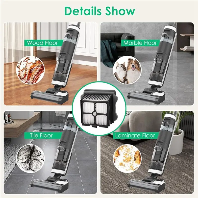 ABFI HEPA Filters Replacement For Tineco Ifloor 3, Floor One S3, Floor One S5, Floor One S5 Pro Cordless Wet Dry Vacuum Parts