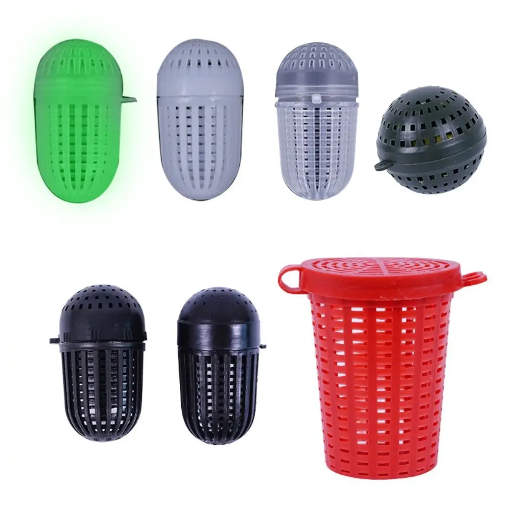 Portable Fish Lure Fishing Bait Cage Tackle Luminous Basket Feeder Holder Split Conjoined Swim Feeder Basket