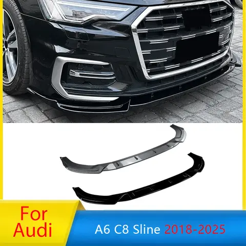 아우디 A6 C8 S라인 2018-2025 차량용 프론트 범퍼 트림 하단 디퓨저 스플리터 립 스포일러 바디 키트 카나드 자동차 부품 에어 키트