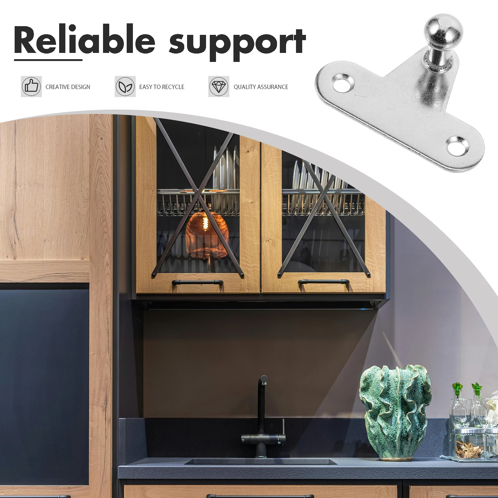 10Pcs Gas Struts Brackets Support Heavy Duty Gas Spring Mounting Bracket for Auto Boat Cabinet Door Ball Bracket