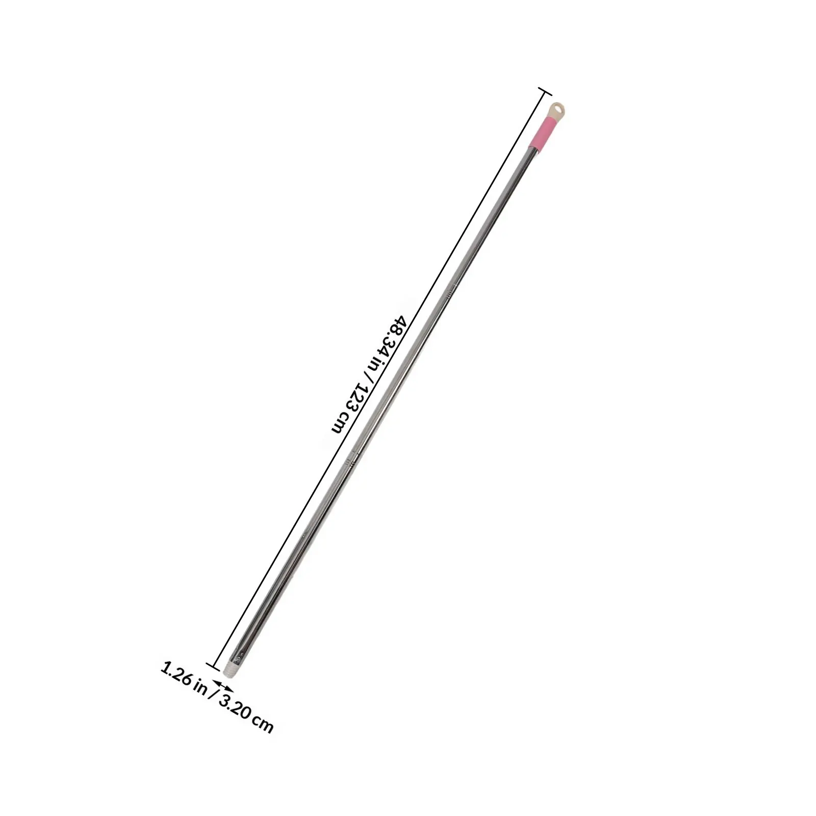Stainless Steel Mop Handle Adjustable Three Section Replacement Pole Easy Grip for Mop and Broom Heads 1 Set