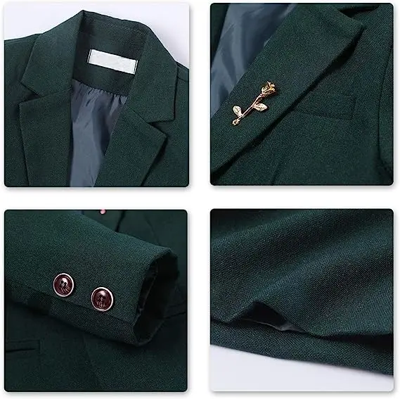 Boys Dark Green Suit For Wedding Party Teenager Kids Ceremony Tuxedo Dress Children Photograph Evening Party Performance Costume