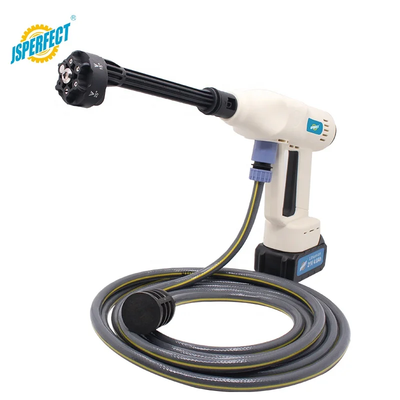 JSPERFECT Tela Digital Poderosa Lavadora de Pressão Portátil Sem Fio Lavadora de Carro com Bateria 4.0AH