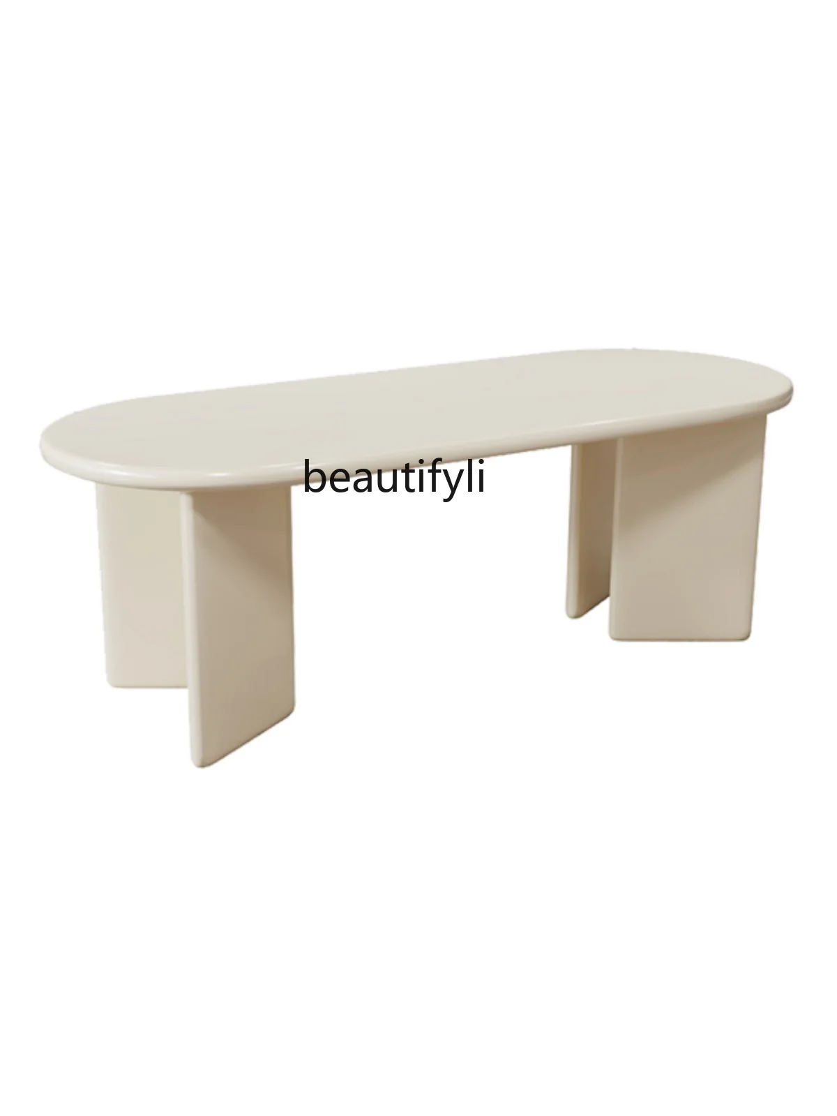 

Nordic Mousse Oval Coffee Table Cream Style Living Room Tea Table Small Apartment Mid-Ancient B & B Balcony Table