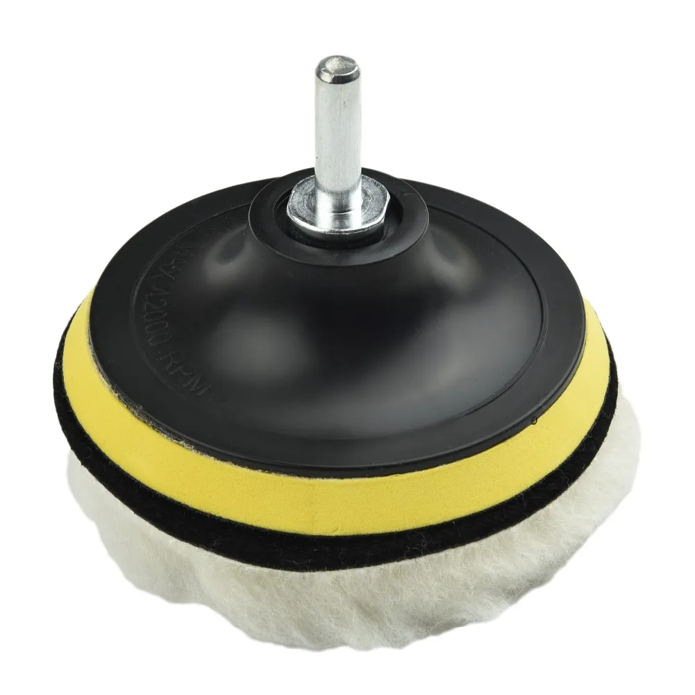 Imagem -05 - Almofadas de Polimento de lã para Polidor de Carro Polimento Kit Mop de Polimento Broca de Vidro Móveis Ferramenta Elétrica Acesso de Peças de Reposição Pcs 4