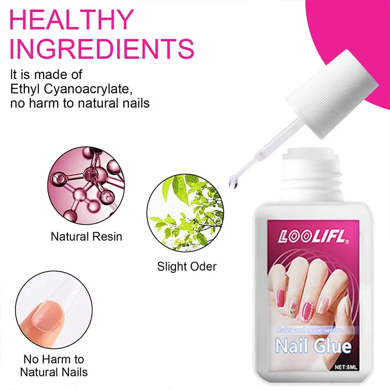 8g Super Strong Nail Glue For False Nail Tips, Acrylic Nails,Press On Nails,Fake Nails Art Decoration Lasting Adhesion
