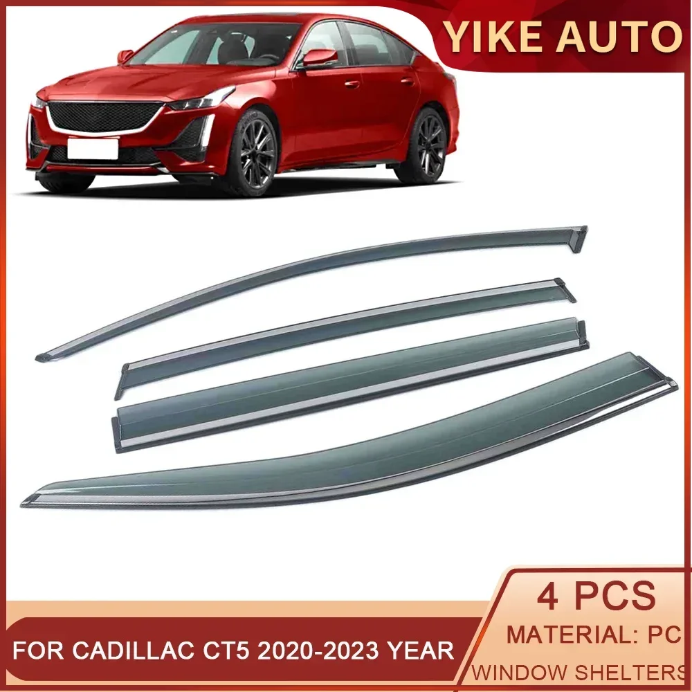 

For Cadillac CT5 2020-2023 Car Window Sun Rain Shade Visors Shield Shelter Protector Sticker Exterior Accessories