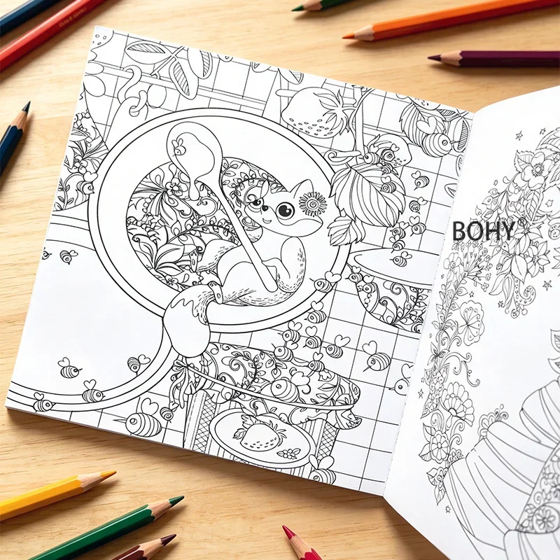 1 Large-sized Magical Dream Elf Coloring Book, with 24 Pages of Theme Drafts As Forest Fairies/fantasy Pumpkins/flowers Mandalas