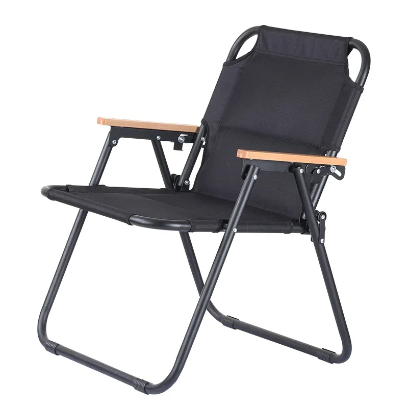 

Adults Portable Foldable Picnic Wood Armrest Adjustable Outdoor Beach Sun r Folding Camping Chair