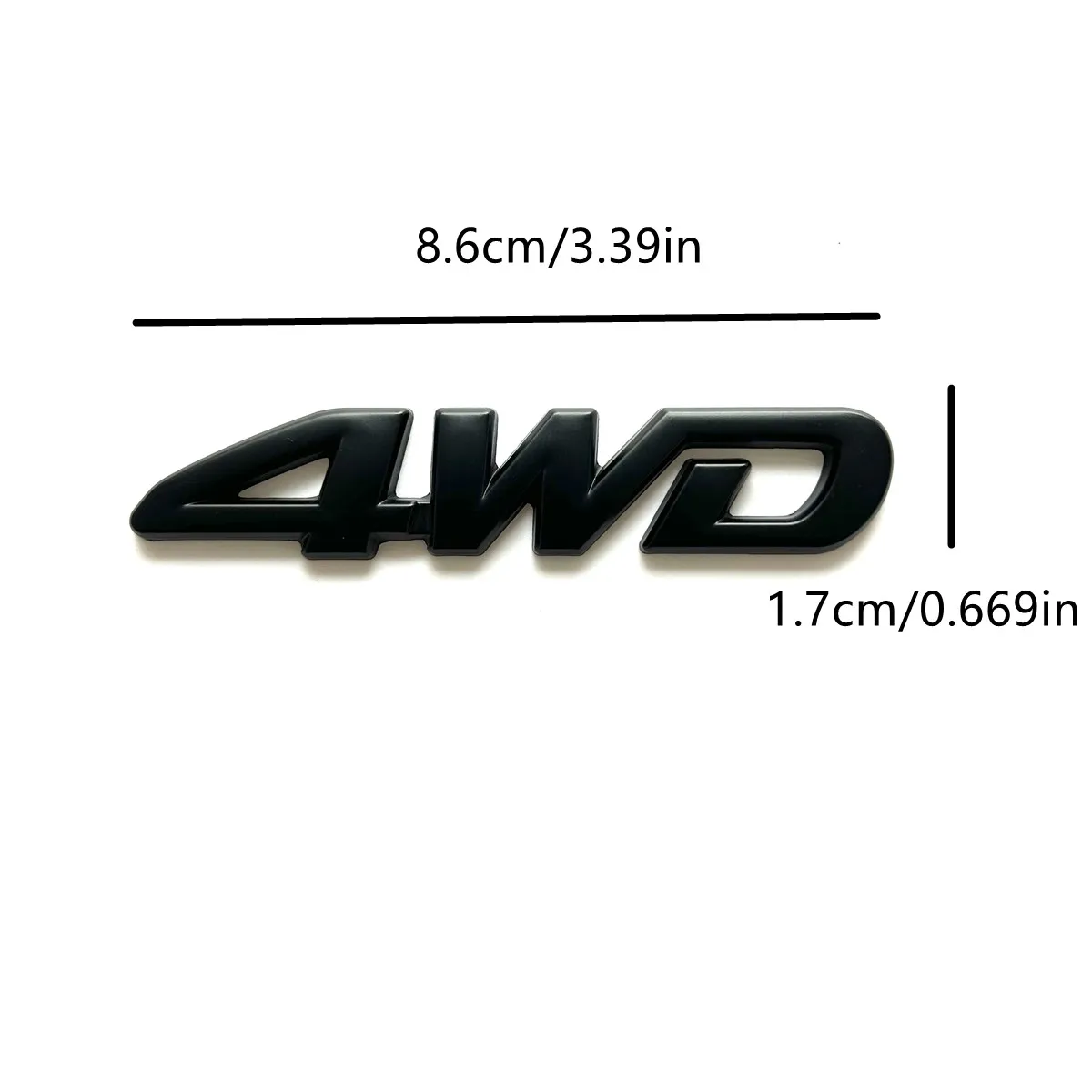 1pc 3D Chrome Metal Car Letters Logo 4WD Car Fender Side Rear Trunk Emblem Badge Sticker Decals