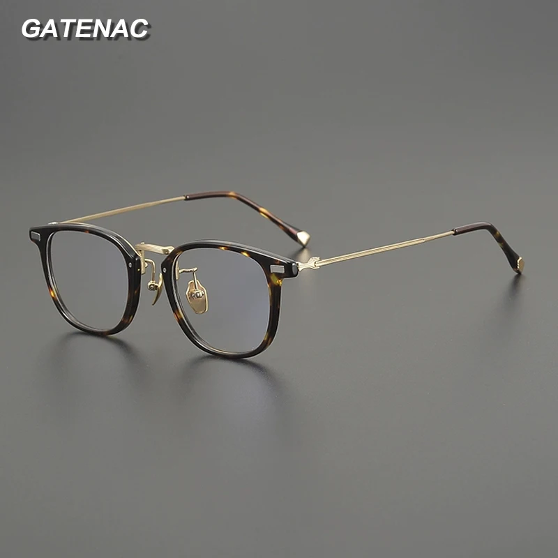 

Gatenac Vintage Pure Titanium Eyeglasses Frame Men Ultra Light Glasses Frame Women 2025 New Korea Luxury Brand Designer Eyewear