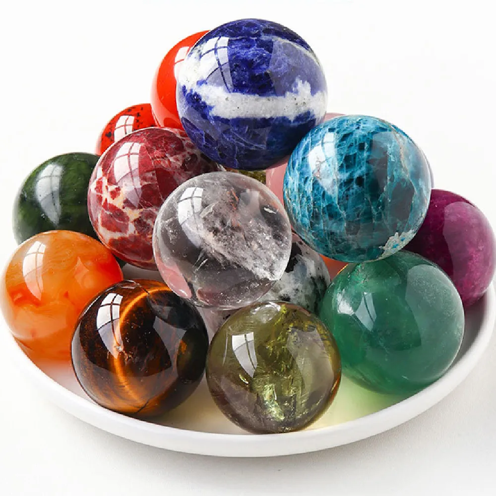 

Natural Crystal Ball Raw Gemstone Polishing Crystal Crafts Feng Shui Ball Magic Sphere for Photography Prop Desktop Decoration