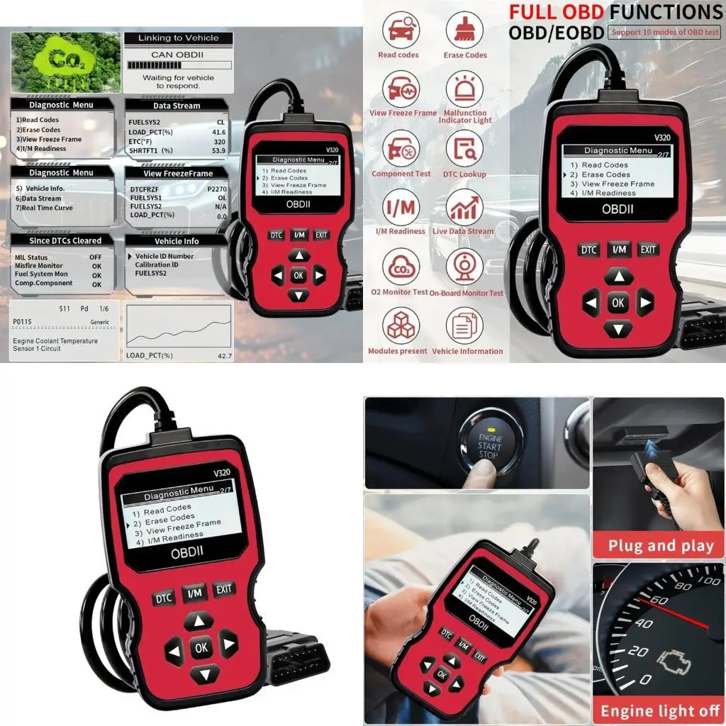 High Performances OBD2 Diagnostic Tool With ABS Plastic Housing And Reliable Interfaces For Efficient Vehicle Scanning New