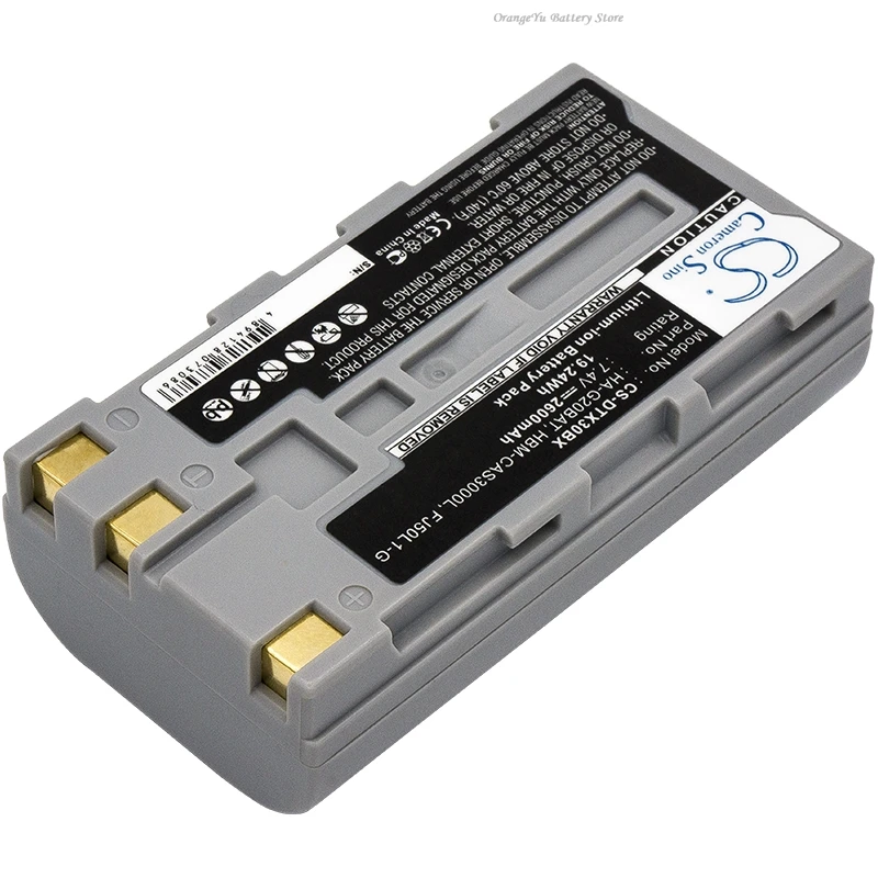 Replacement 7.4V 2600mAh Barcode Scanner Battery Z1007 FJ50L1-G for Hioki LR8511 LR8510, For Casio DT-X30 DT-X30G IT-9000