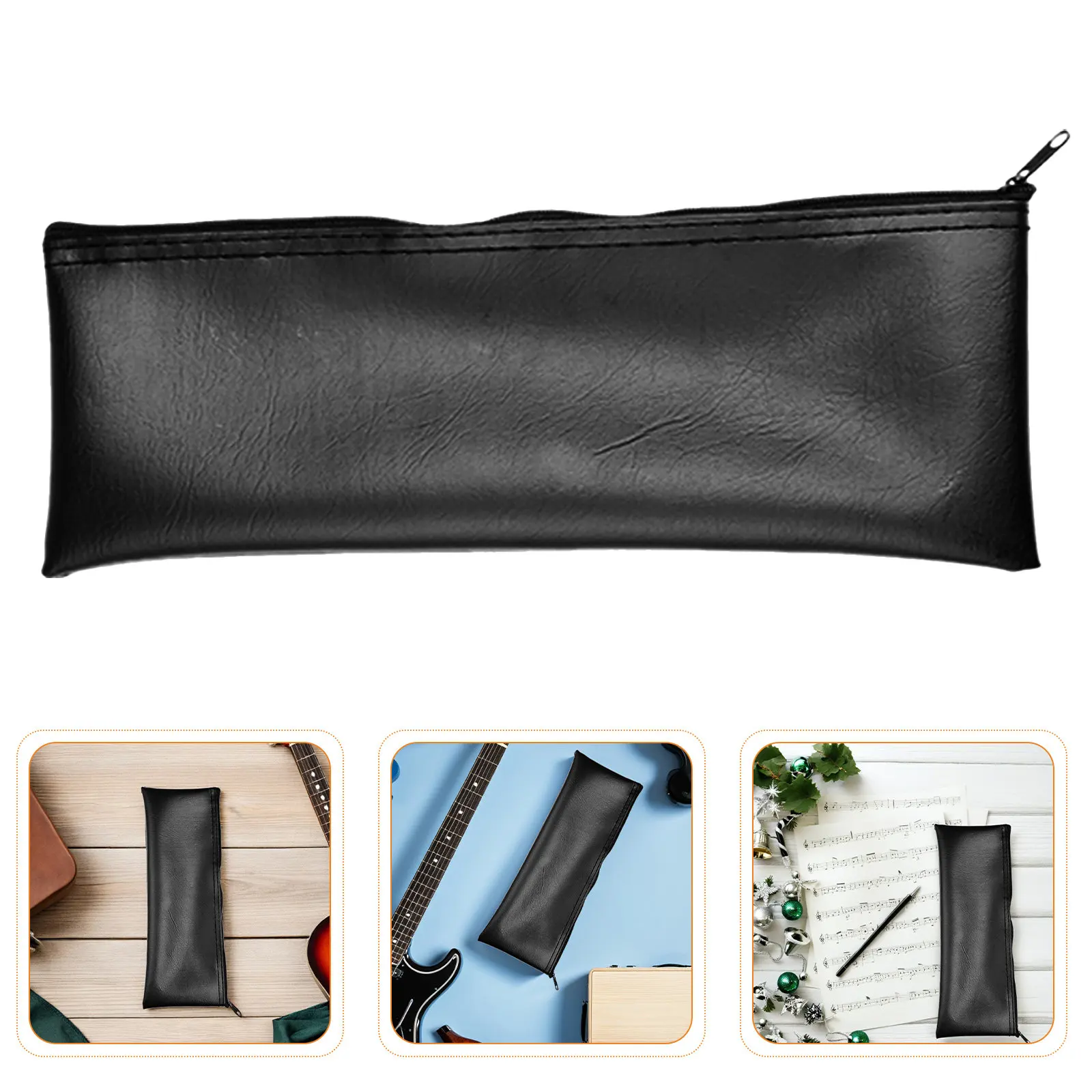 6Pcs Microphone Carrying Case PU Wireless Mic Pouch with Soft Lining Zipper Protection for Stream Outdoor