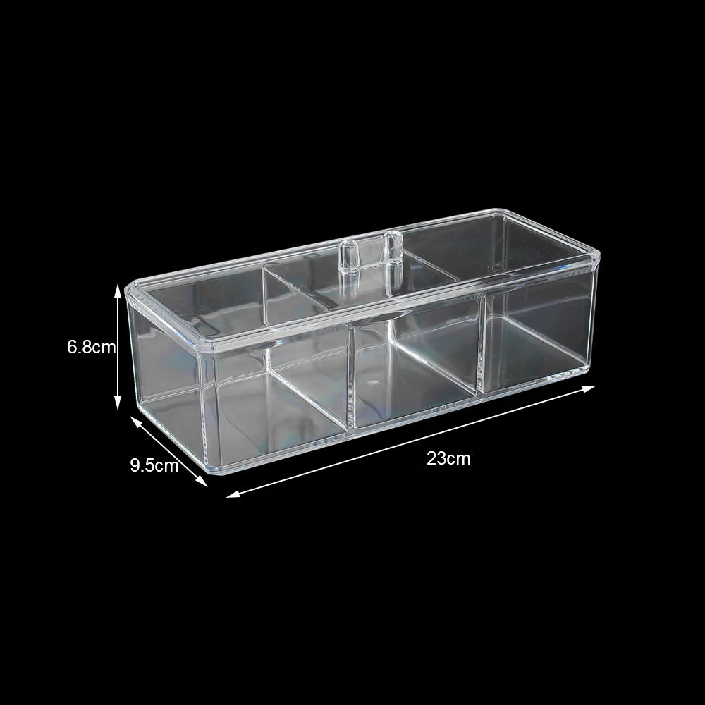 Cotton Swab Organizer Acrylic Material Dustproof Cosmetic Storage Box With Lid Makeup Holder Cotton Pad Container