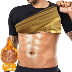 Heat Trapping Compression Shirts Men Sweat Sauna T-shirt Waist Trainer Slimming Suit Body Shaper Fitness Shapewear Pullover Vest