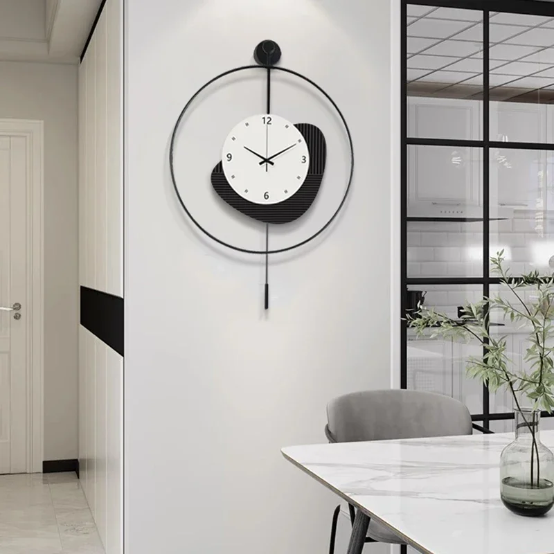 Reloj De pared Interior coreano, Mural artístico para restaurante, reloj De pared De moda nórdica De Metal Simple, reloj De pared moderno, decoración del hogar