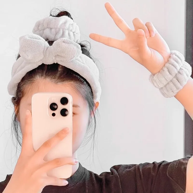 

Сплошной цвет, мягкая повязка на голову для мытья лица, предотвращает появление рук, влажные многоразовые повязки для волос для красоты, инструменты для снятия макияжа