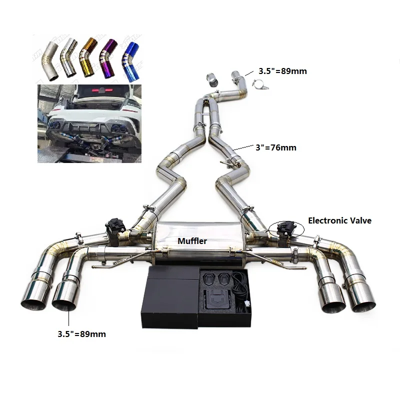 

BSK Lightweight Titanium Catback Muffler for BMW M340/M340i G20 3.0T 2019-2024 Valvetronic Exhaust System with Dynamic Sound