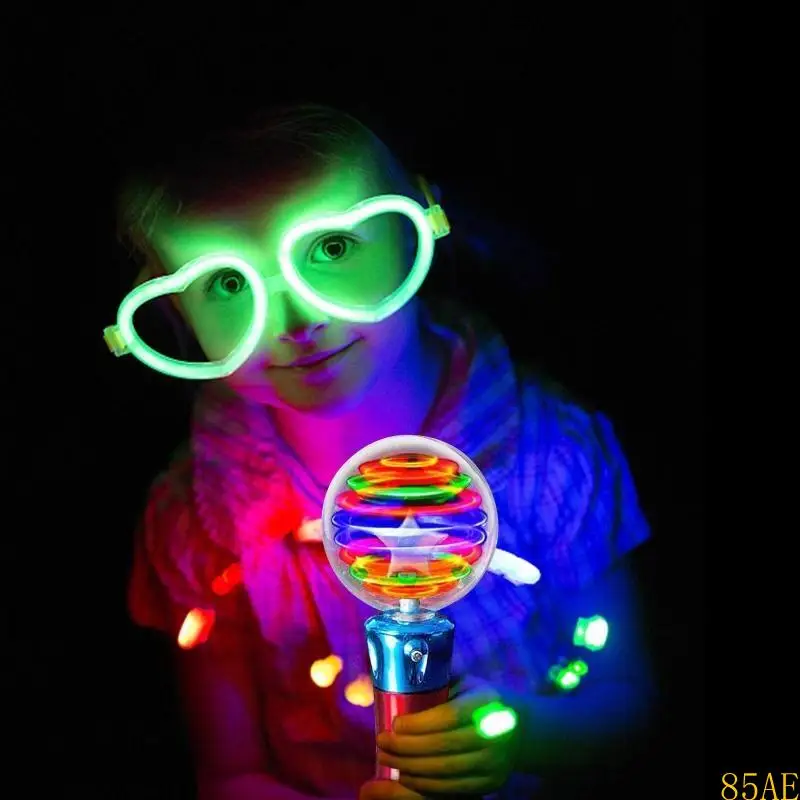 깜박이는 둥근 공 스틱 빛나는 별 회전 공 지팡이 스틱 사진 소품 콘서트 조명 스틱 라이트 쇼 호의