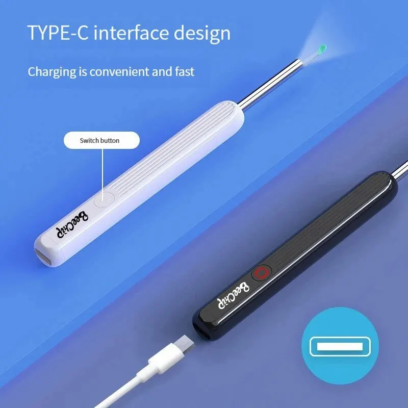 Wireless WiFi Ear Pick Otoscope Camera Borescope Luminous Ear Wax Cleaning Health Care Ear Cleaner Visible Ear Scoop