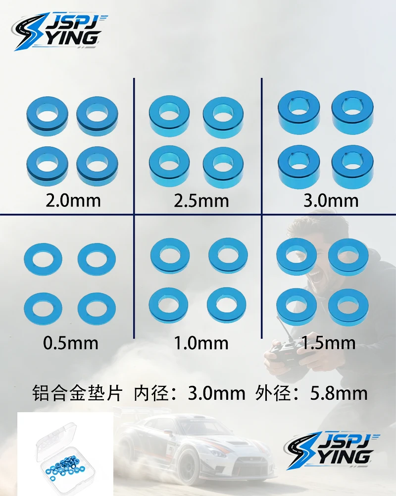 M3 Screw Spacer Set 24Pcs With Washers Hardware Hop-Up Parts For Tamiya TT01 TT02 XV01 XV02 53539 1/10 RC On-Road Car