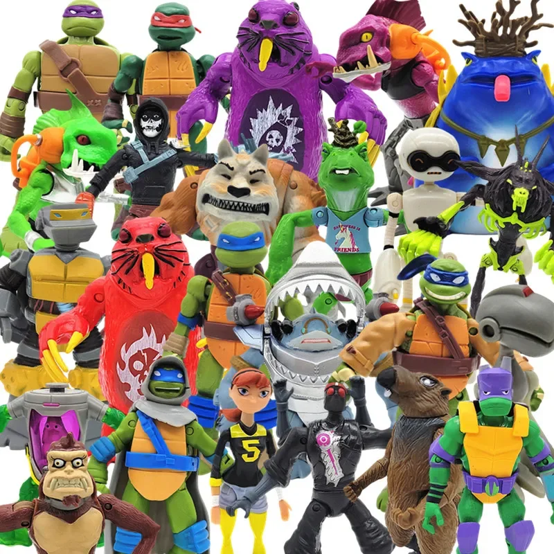 

Teenages Mutantsninja Action Figures Raphaeles Donatelloes Shredderes Footclan Purple Dragons Model Ornaments Gifts for Kids