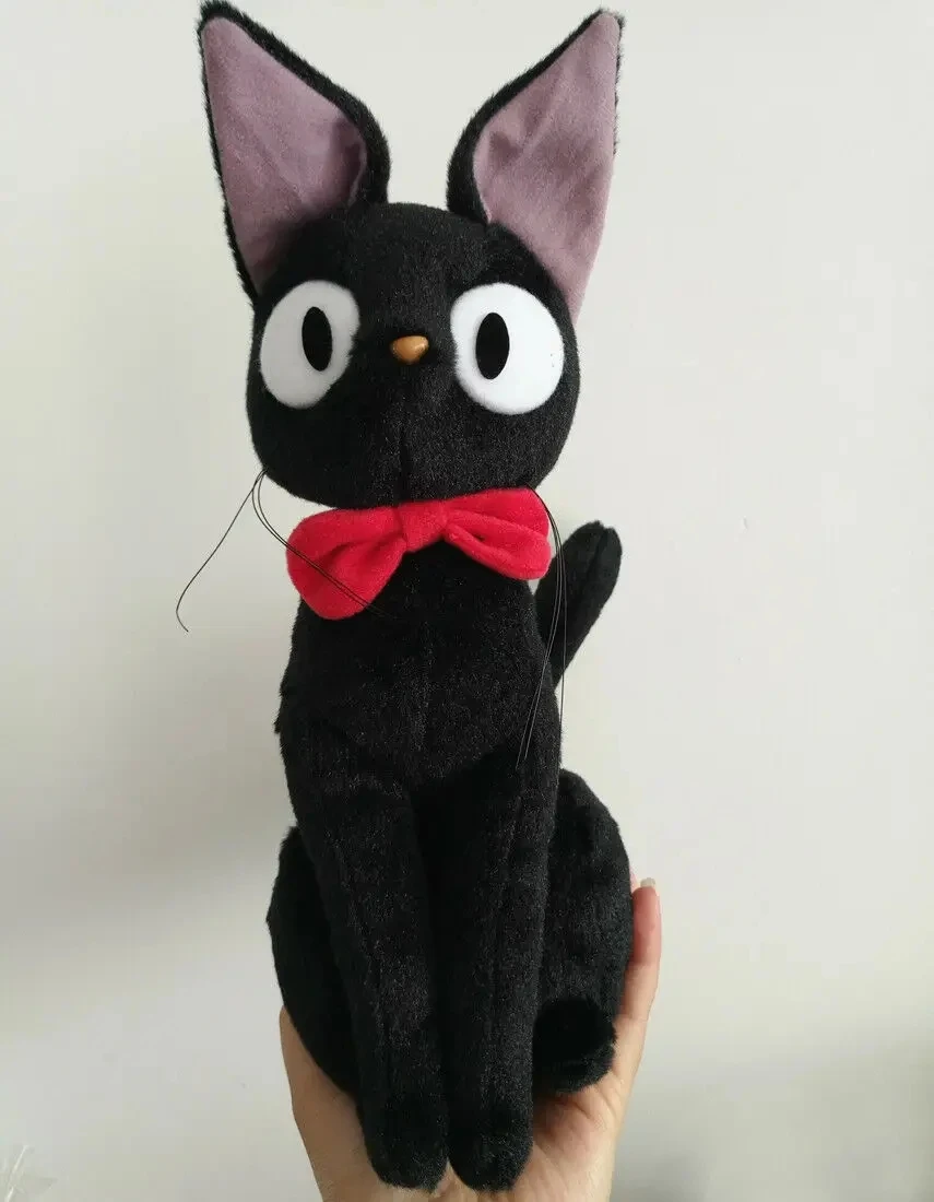 Poupée en peluche chat noir Anime, jouets en peluche 25CM