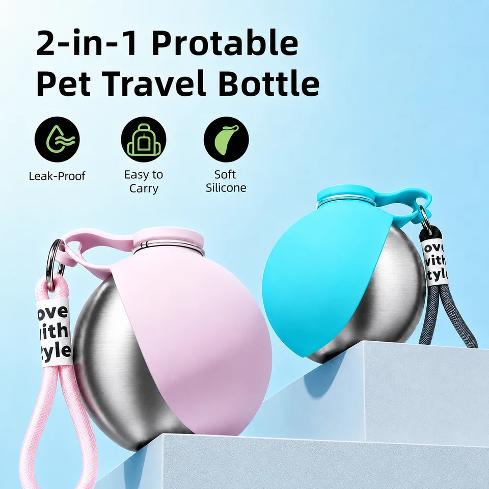 Portable Stainless Steel Pet Water Dispenser
