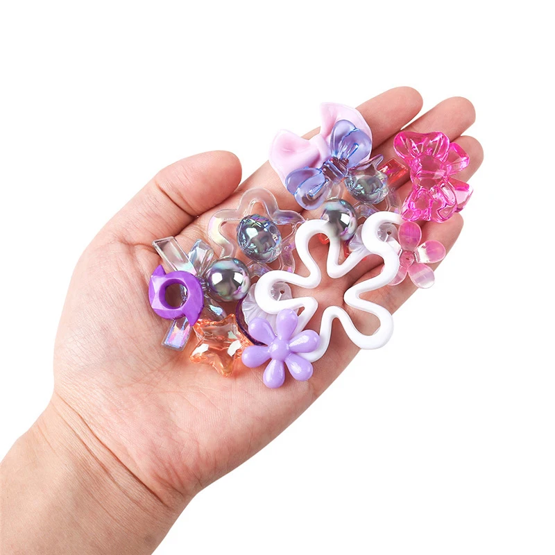 20gram Mixed Colorful Acrylic Spacer Beads Loose Bowknot Earrings Beads for Necklace Bracelet DIY for Jewelry Making Supplies