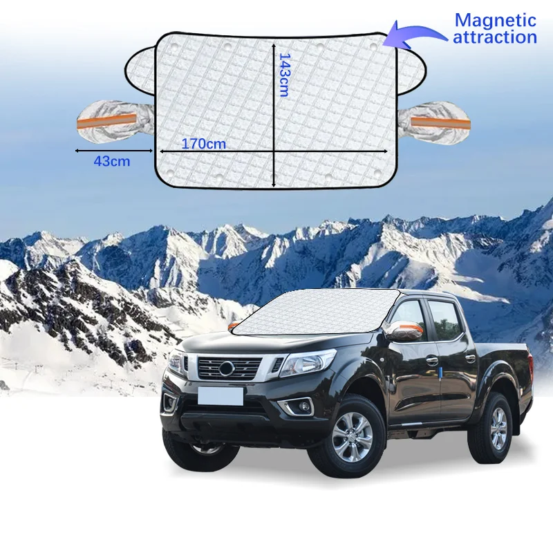 Car Windshield Cover Magnet Winter Window Snow Shield Anti Frost Auto Front Window Snow Cover For Nissan Navara